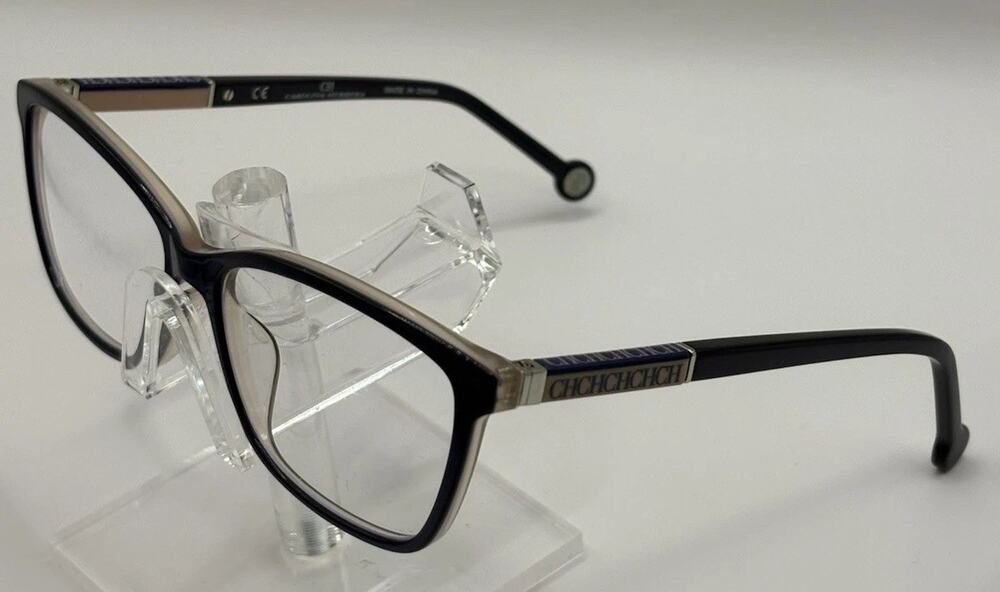 Carolina Herrera CH VHE672X 09MF 140 Eyeglasses Blue Beige Frame